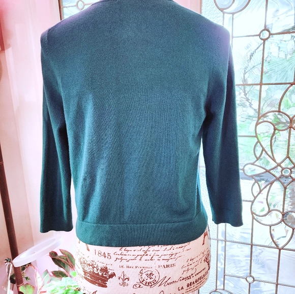 Boden Teal Green Cropped Cardigan S - Picture 4 of 10